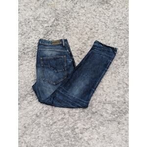 JNCO 004 Slouchy Jeans Men’s Size 36x32 Blue Straight Leg Button Fly Distressed